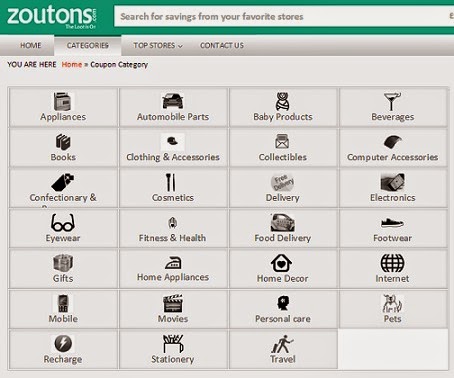  Coupons category on Zoutons.com